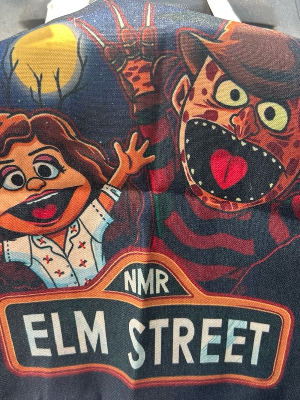 Elm Street Graphic Mask with Horror Character Art Tote bag